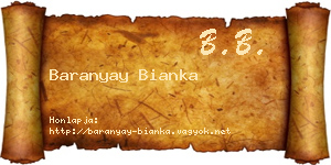 Baranyay Bianka névjegykártya